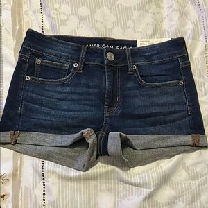 American Eagle Outfitters Blue Jean Shorts Cuffed Hem